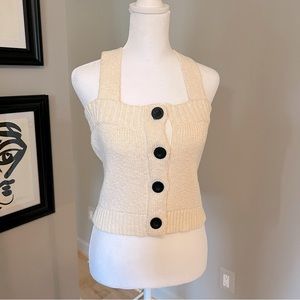 Derek Lam Crosby Denim - Cropped Knit Tank top - Cream Sz xs